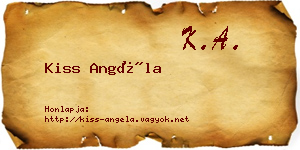Kiss Angéla névjegykártya